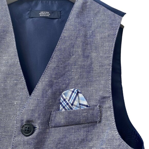 NAUTICA Boys Vest Size 5 Blue Linen Blend - Picture 5 of 9